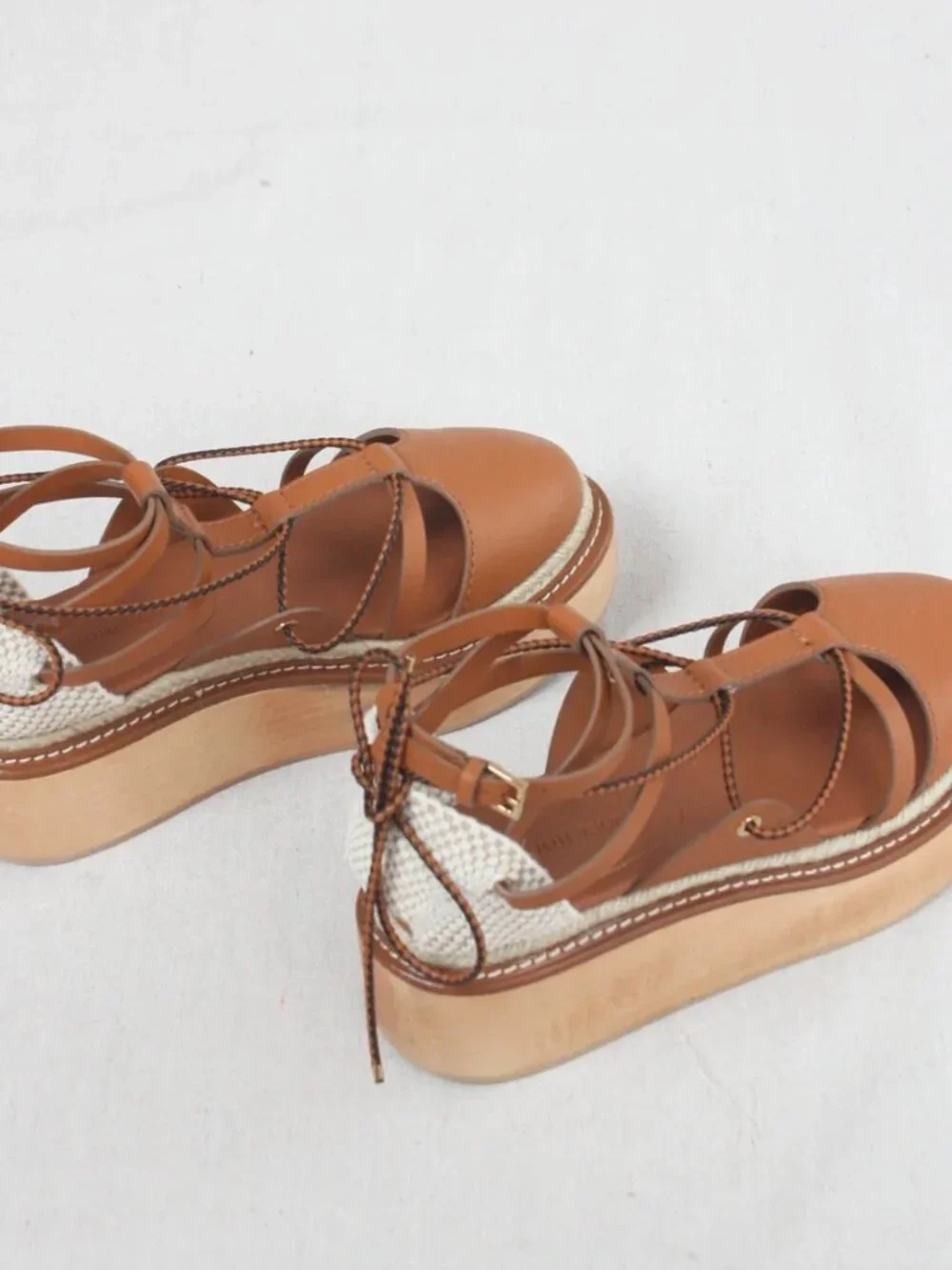 Ulla Johnson Salinas Flatform Espadrille Cognac Size 38 NWT/Never Worn